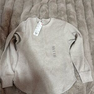 Uniqlo Light Gray Waffle Knit Top